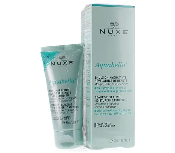 Aquabella Emulsion hydratante Nuxe - flacon pompe de 50ml + gelée 30ml offerte
