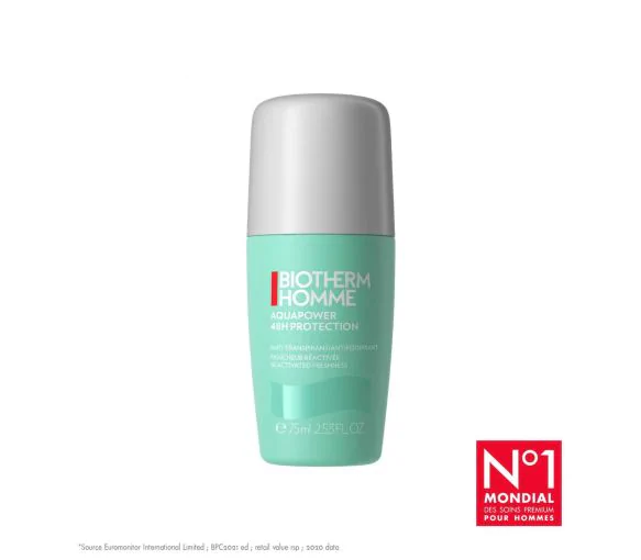 Aquapower 48h protection anti-transpirant homme Biotherm - roll-on de 75ml