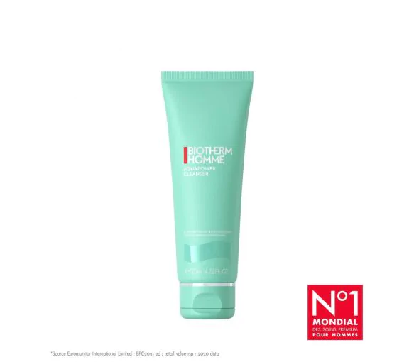 Aquapower Cleanser Gel frais ultra nettoyant & rafraîchissant homme Biotherm - tube de 125 ml