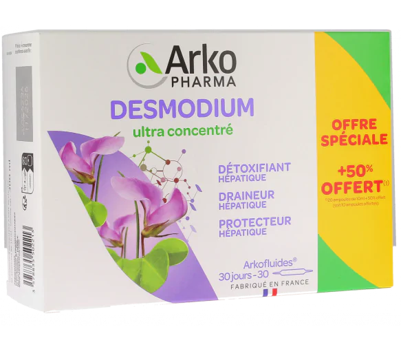 Arkofluides Desmodium 2300 mg Arkopharma - boite de 20 ampoules + 10 offertes