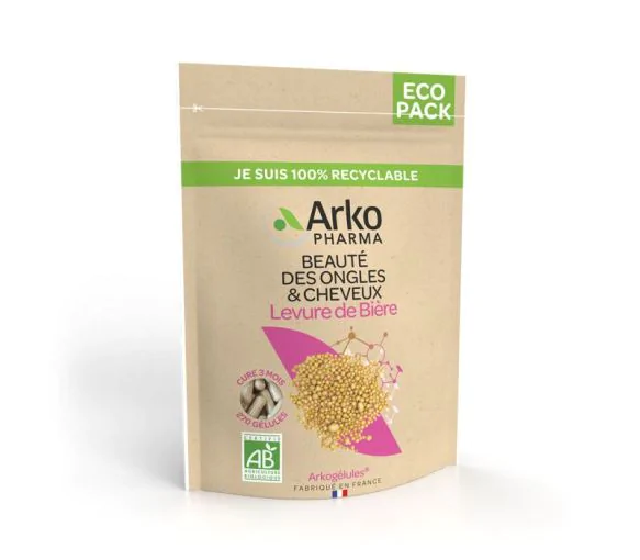 Arkogélules Levure de bière bio beauté des ongles et des cheveux Arkopharma - sachet de 270 gélules