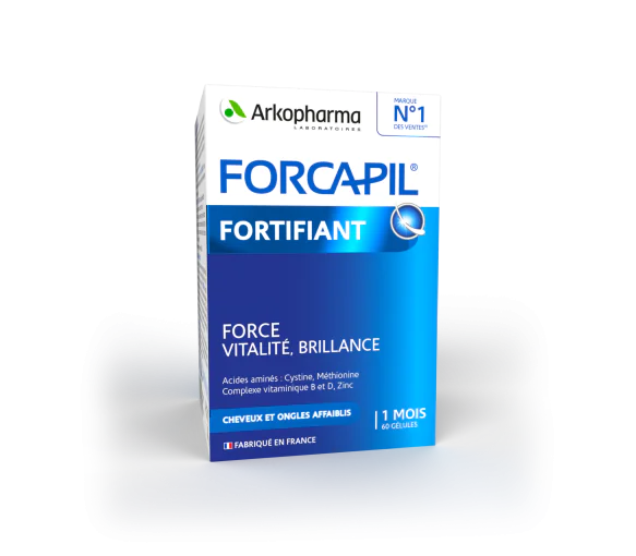 Forcapil cheveux et ongles Arkopharma - boîte de 60 gélules