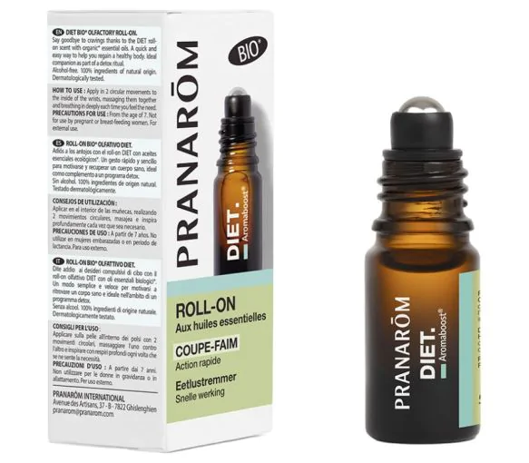 Aromaboost Diet coupe-faim Roll-on aux huiles essentielles bio Pranarôm - roll-on de 5 ml