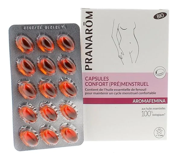 Aromafemina capsules confort (pré)menstruel Pranarôm - 1 boîte de 30 capsules