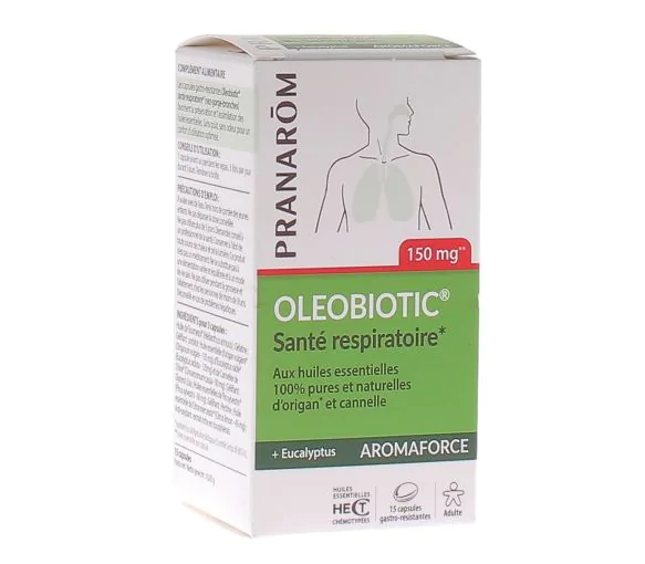 Aromaforce Oleobiotic Santé respiratoire Pranarom - boîte de 15 capsules
