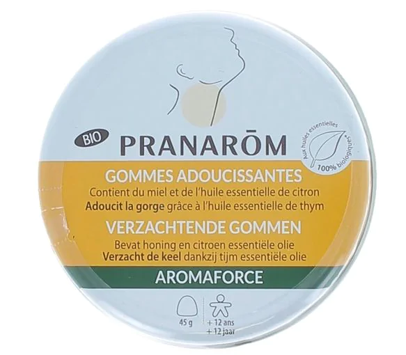 Aromaforce gommes adoucissantes miel/citron Bio Pranarôm - boîte de 45 g