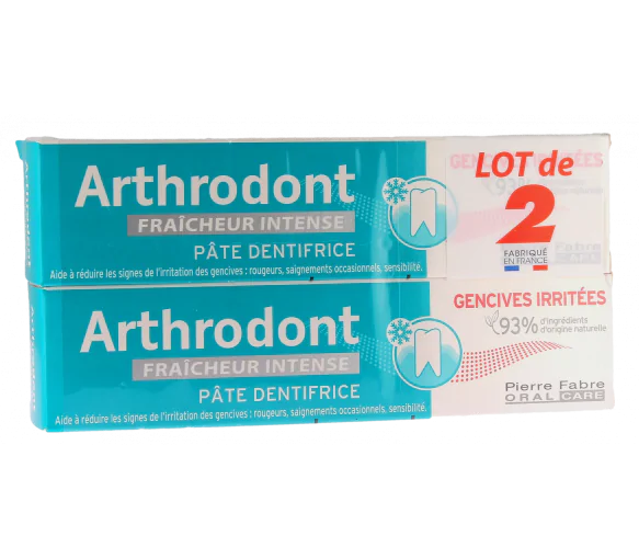 Arthrodont pâte dentifrice fraîcheur intense gencives irritées Pierre Fabre - lot de 2 tubes de 75ml