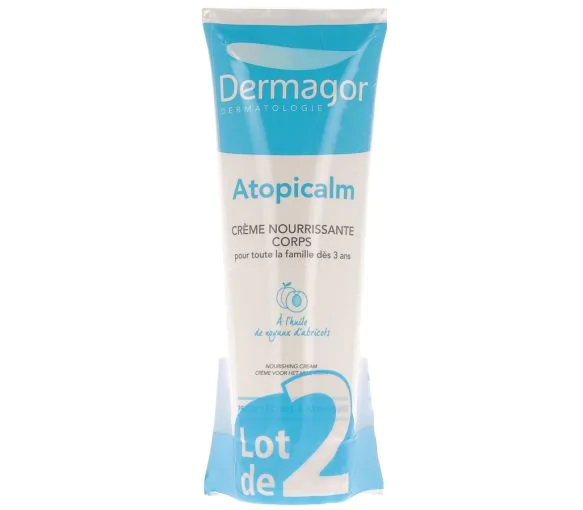 Atopicalm crème nourrissante corps peaux sèches Dermagor - lot de 2 tubes de 250 ml
