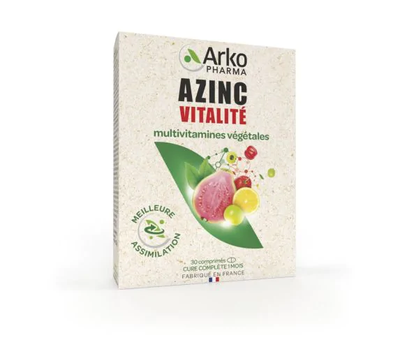 Azinc Vitalité Multivitamines végétales Arkopharma - boîte de 30 comprimés