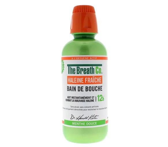 Bain de bouche haleine fraîche menthe douce The Breath Co - flacon de 500ml