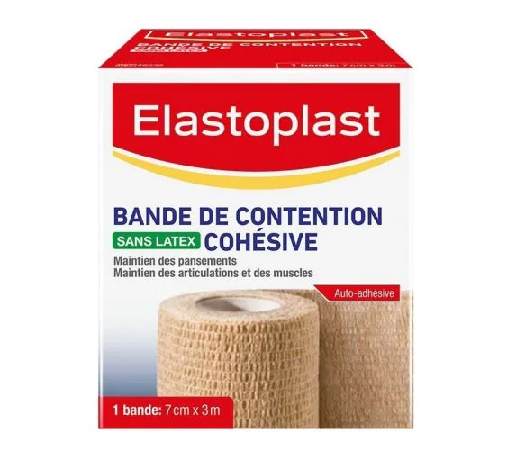 Bande de contention cohésive sans latex Elastoplast - bande de 7cm x 3m coloris chair