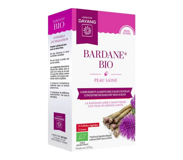 Bardane bio peau saine Dayang - boîte de 15 gélules végétales