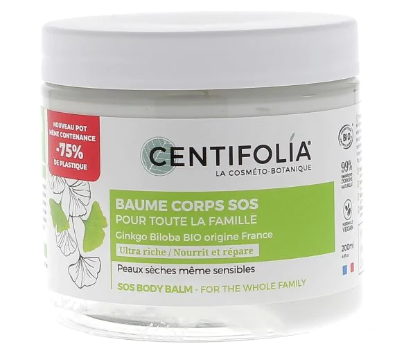 Baume corps SOS pour toute la famille bio Centifolia - pot de 200 ml