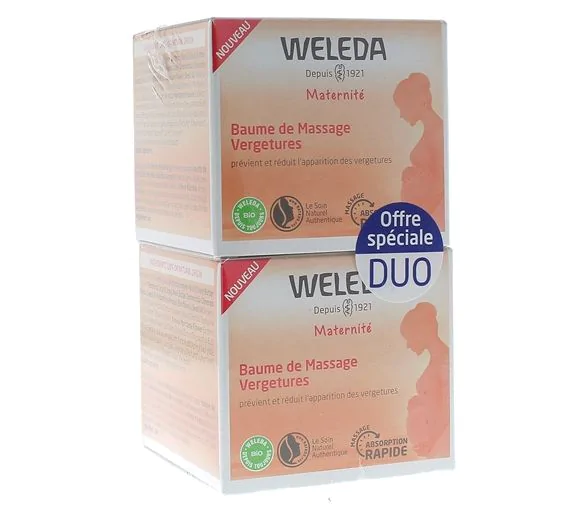 Baume de massage vergetures Weleda Maternité - lot de 2 pots de 150ml