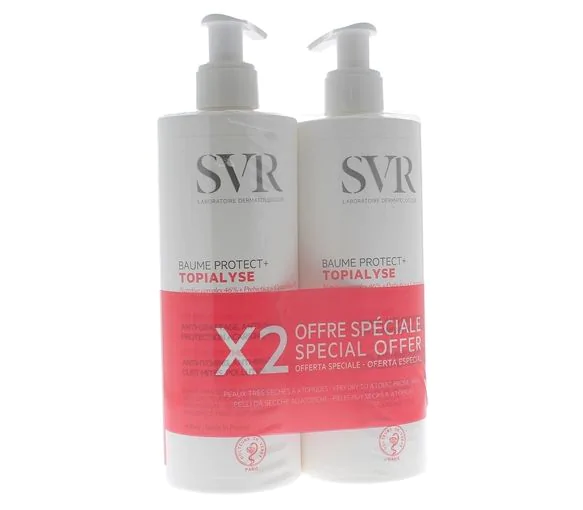 Baume protect+ Topialyse peaux à tendance atopique SVR - lot de 2 flacons pompe de 400 ml