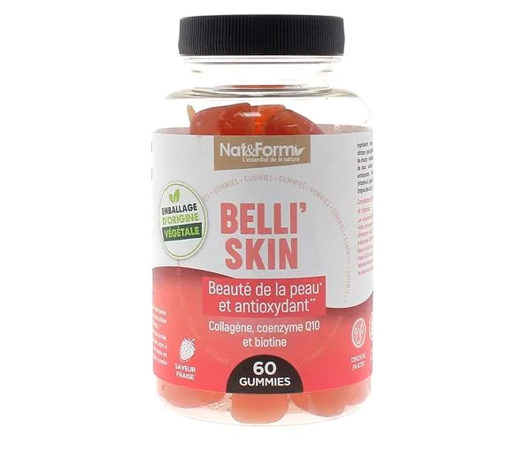 Belli'skin gummies beauté de la peau et antioxydant Nat&Form - pot de 60 gommes