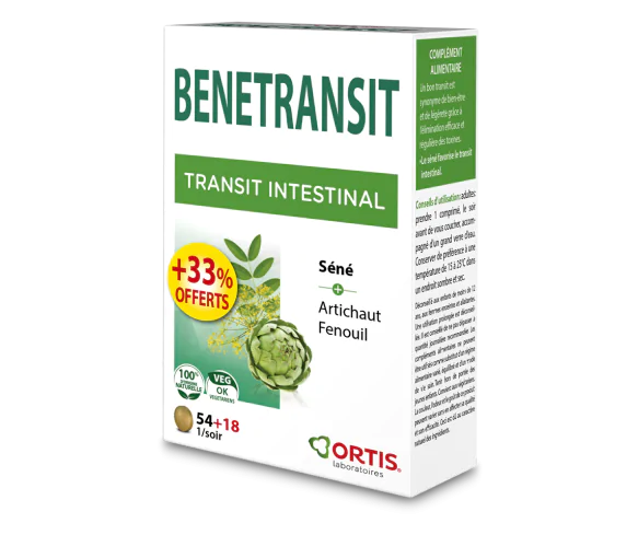 Bénétransit Transit intestinal Ortis - boîte de 54 comprimés + 18 comprimés offerts
