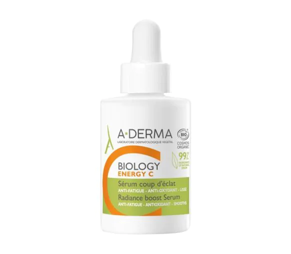 Biology Energy C sérum coup d'éclat bio A-Derma - flacon compte-goutte de 30ml