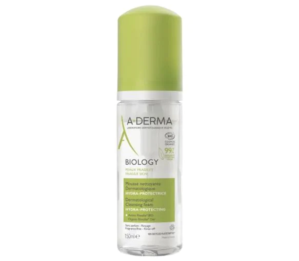 Biology Mousse nettoyante dermatologique hydra-protectrice bio A-derma - flacon de 150 ml