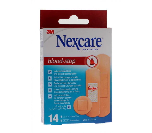 Blood-Stop Pansements hémostatiques Nexcare - boite de 14 pansements