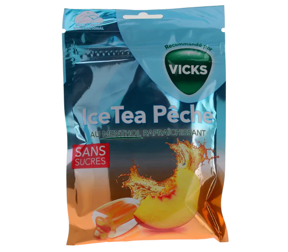 Bonbons ice tea pêche Vicks - sachet de 72g