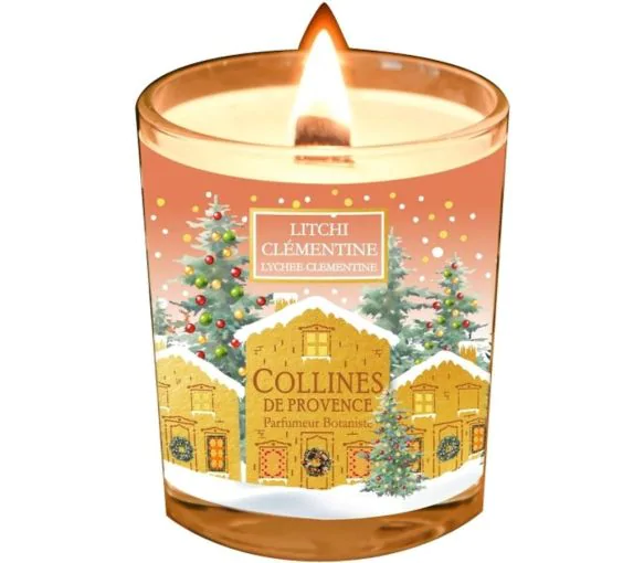 Bougie parfumée Litchi clémentine Collines de Provence - bougie de 75g