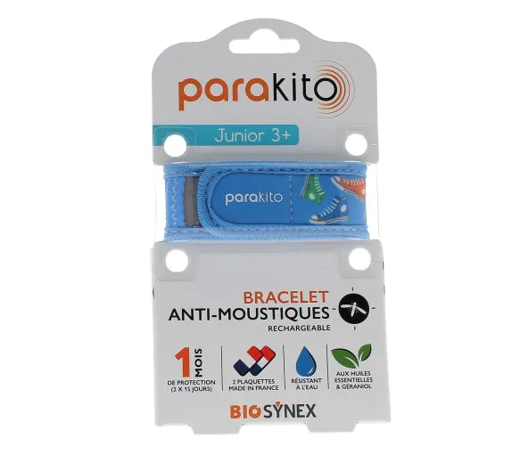 Bracelet anti-moustiques rechargeable junior Baskets Para Kito - 1 bracelet + 2 recharges