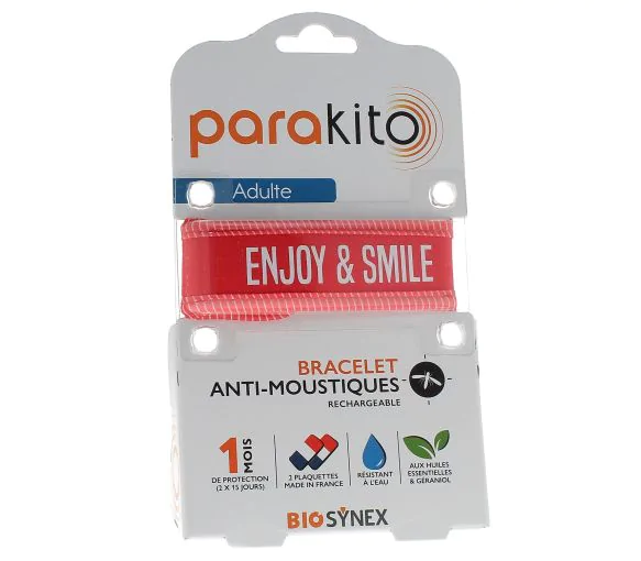 Bracelet anti-moustiques Enjoy and smile Parakito - 1 bracelet + 2 recharges