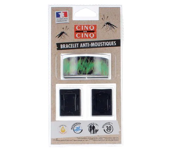Bracelet anti-moustiques Sport Cinq sur Cinq - Un bracelet + 2 recharges