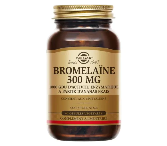 Bromélaïne 300 mg Solgar - pot de 60 gélules