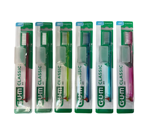 Brosse à dents Classic 411 souple GUM - une brosse à dents
