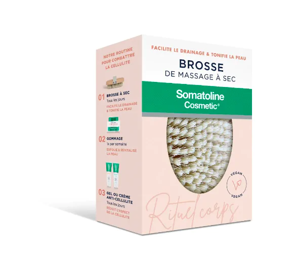 Brosse de massage à sec anti-cellulite Somatoline Cosmetic - une brosse