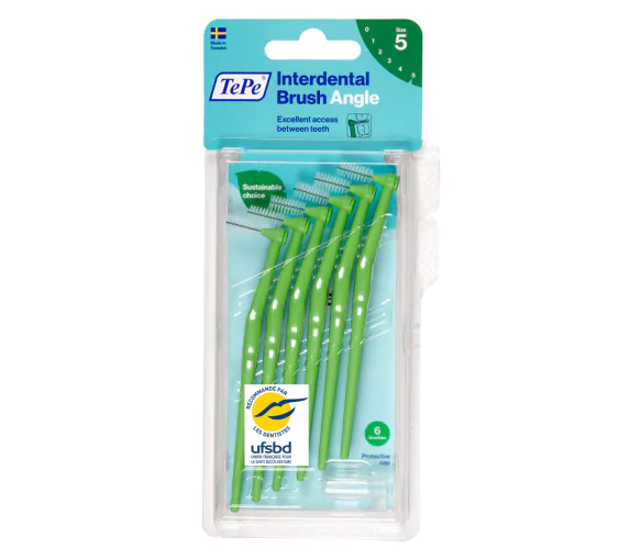 Brossettes interdentaires angle vert taille 5 (0,8mm) TePe - 6 brossettes