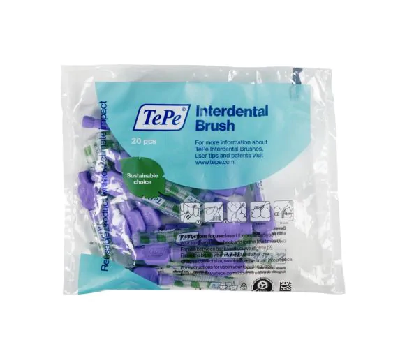 Brossettes interdentaires originales violet taille 6 (1.1 mm) TePe - 20 brossettes