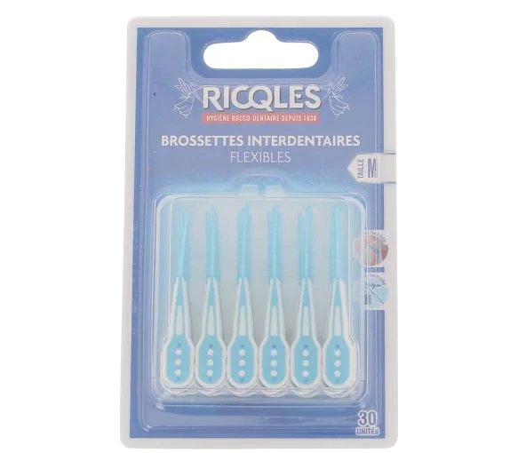 Brossettes interdentaires flexibles taile M Ricqles - boite de 30 unités