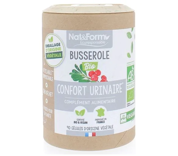 Busserole bio confort urinaire Nat&Form - boite de 90 gélules