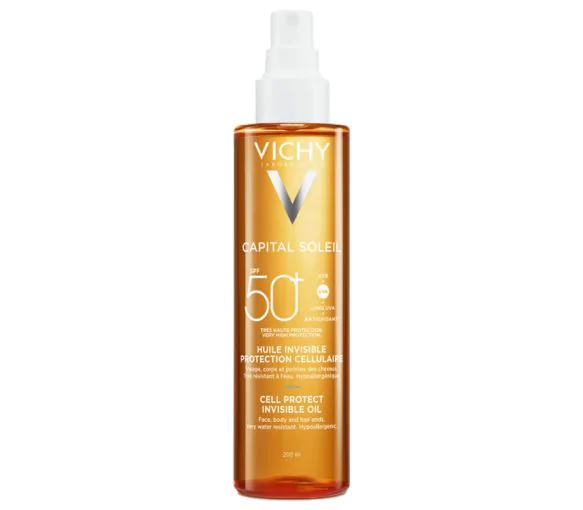Capital Soleil Huile invisible protection cellulaire SPF50+ Vichy - spray de 200 ml