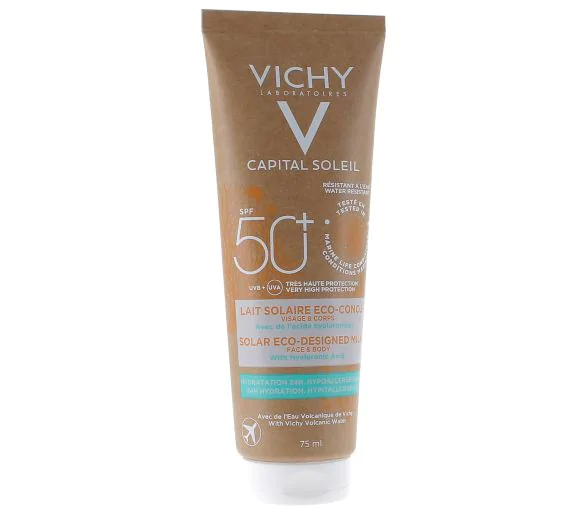 Capital Soleil Lait solaire éco-conçu SPF50+ Vichy - tube de 75ml format voyage