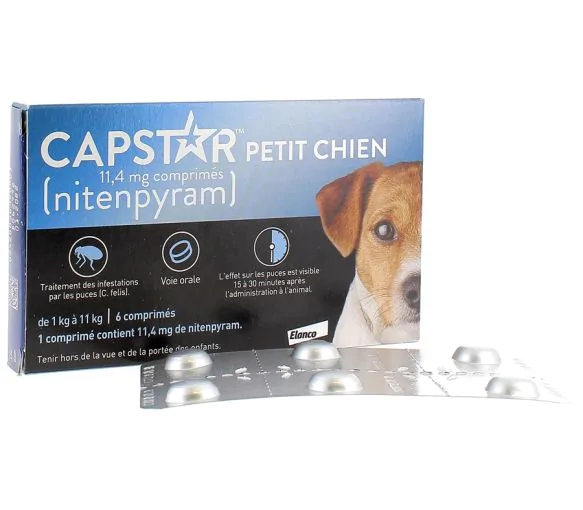 Capstar petit chien 11,4 mg comprimés de nitenpyram - 6 comprimés