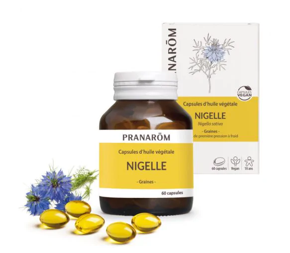 Capsules d'huile végétale Nigelle Pranarôm - boîte de 60 capsules