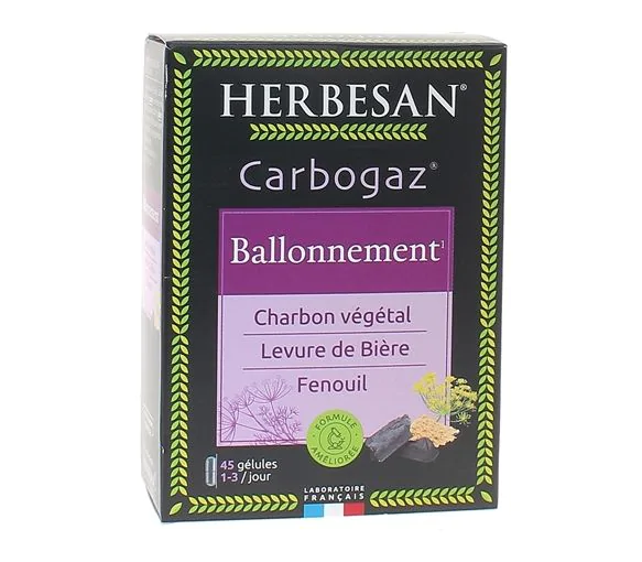 Carbogaz Herbesan - boîte de 45 gélules