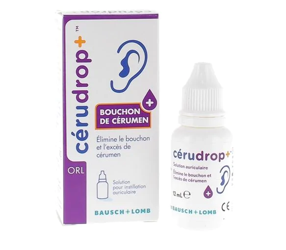 CeruDrop+ Solution auriculaire excès de cérumen Bausch Lomb - flacon de 12ml