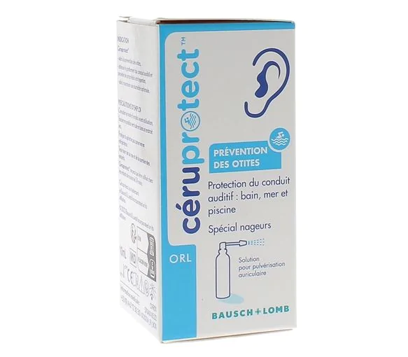 Céruprotect Solution auriculaire prévention des otites spécial nageurs Bausch + Lomb - flacon de 10ml