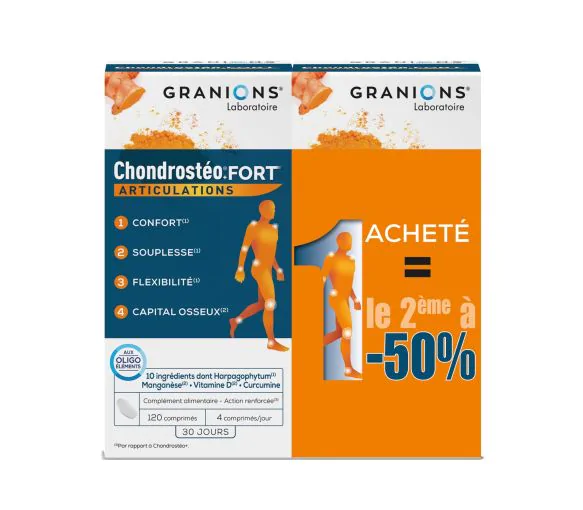 Chondrosteo + fort articulations Granions - offre 2x120 comprimés