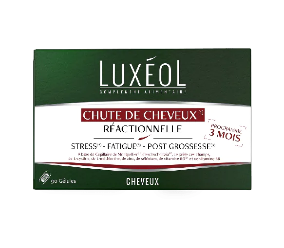 Chute de cheveux réactionnelle Luxéol - boîte de 90 gélules
