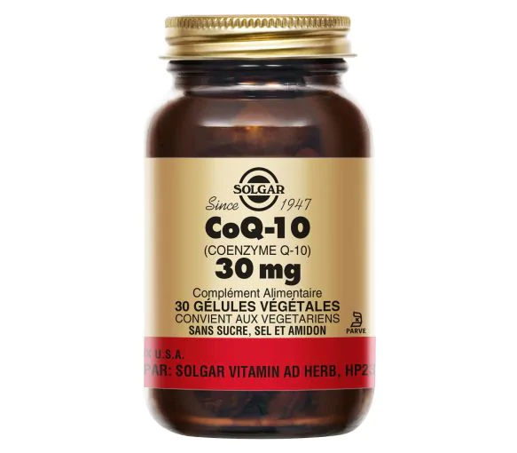 CoQ 10 30mg antioxydant Solgar - pot de 30 gélules