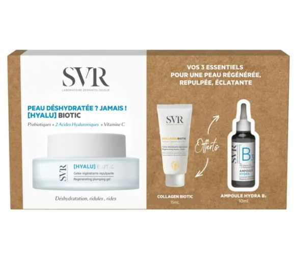 Coffret Hyalu Biotic peau déshydratée SVR - coffret de 3 produits