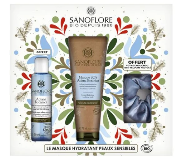 Coffret Aciana Botanica masque SOS bio Sanoflore - coffret de 3 produits
