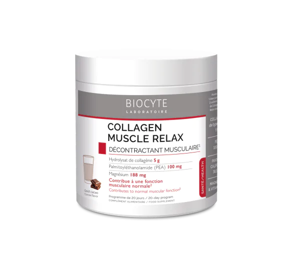 Collagen muscle relax goût cacao Biocyte - pot de 220g