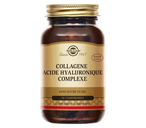 Collagene Acide Hyaluronique Complexe Solgar - boîte de 30 comprimés